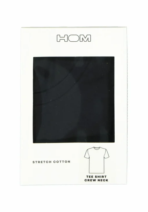 HOM Supreme Cotton tee-shirt (1-pack), heren T-shirt O-hals, zwart