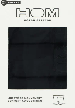 HOM Tonal pack #2 boxer briefs (3-pack), heren boxers kort, zwart