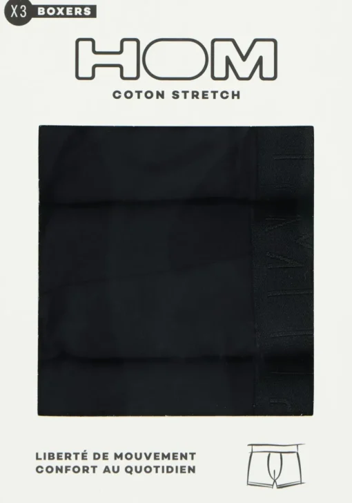 HOM Tonal pack #2 boxer briefs (3-pack), heren boxers kort, zwart