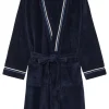 HOM Transat bathrobe, heren badjas, donkerblauw