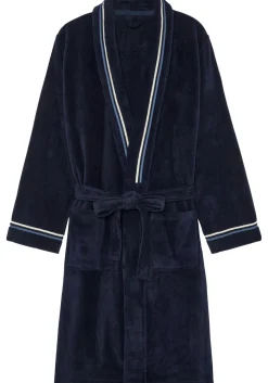 HOM Transat bathrobe, heren badjas, donkerblauw