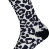 Homepads damessokken huissokken met anti-slip, panter roze met blauw