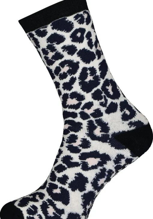 Homepads damessokken huissokken met anti-slip, panter roze met blauw