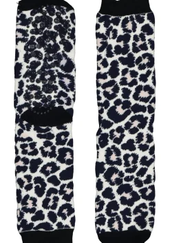 Homepads damessokken huissokken met anti-slip, panter roze met blauw