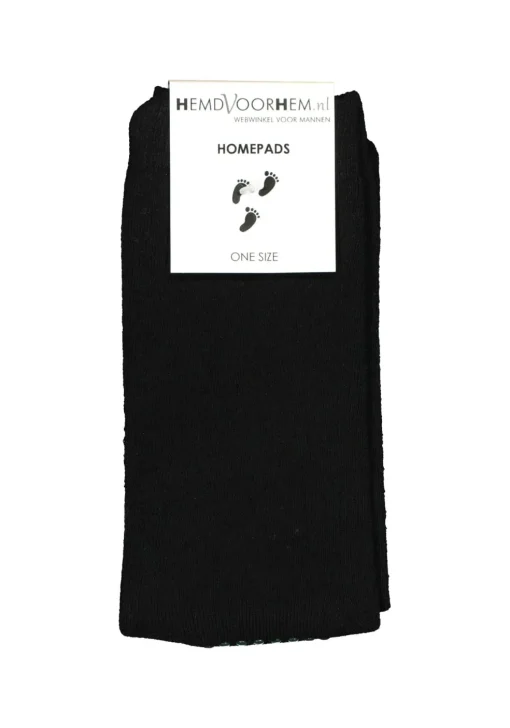 Homepads herensokken, zwart (groene noppen)