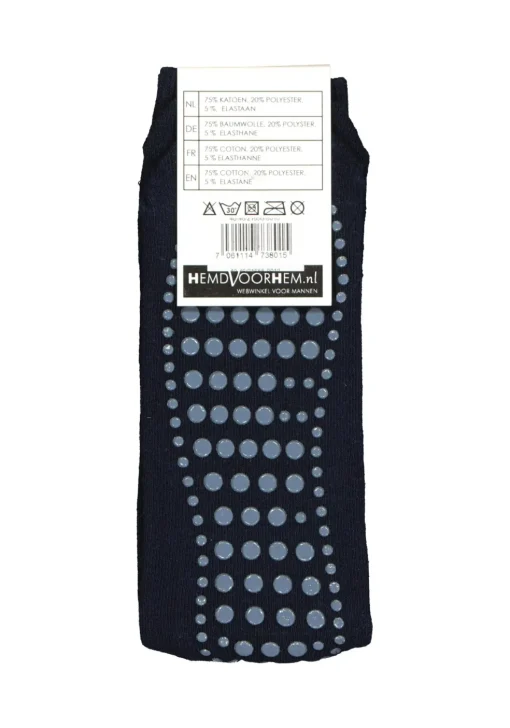 Homepads herensokken, zwart (blauwe noppen)