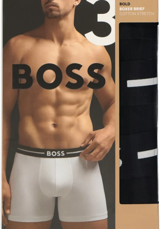 HUGO BOSS Bold boxer briefs (3-pack), heren boxers normale lengte, zwart