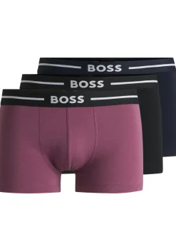 HUGO BOSS Bold trunks (3-pack), heren boxers kort, roze, blauw, zwart