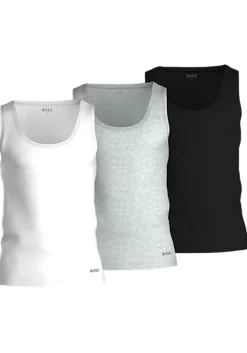 HUGO BOSS Classic Tanktops regular fit (3-pack), heren singlets O-hals, zwart, grijs en wit