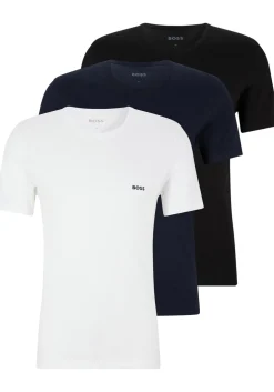 HUGO BOSS Classic T-shirts regular fit (3-pack), heren T-shirts O-hals, wit, navy, zwart