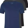 HUGO BOSS Classic T-shirts regular fit (3-pack), heren T-shirts V-hals, navy, grijs, zwart