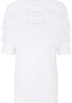 HUGO BOSS Classic T-shirts regular fit (3-pack), heren T-shirts V-hals, wit