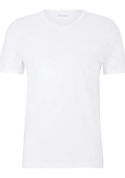 HUGO BOSS Classic T-shirts regular fit (3-pack), heren T-shirts V-hals, wit