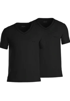 HUGO BOSS Comfort T-shirts relaxed fit (2-pack), heren T-shirts V-hals, zwart