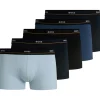 HUGO BOSS Essential trunks (5-pack), heren boxers kort, verschillende tinten blauw