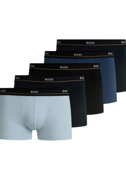 HUGO BOSS Essential trunks (5-pack), heren boxers kort, verschillende tinten blauw