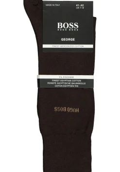 HUGO BOSS George uni (1-pack), herensokken katoen, donker bruin