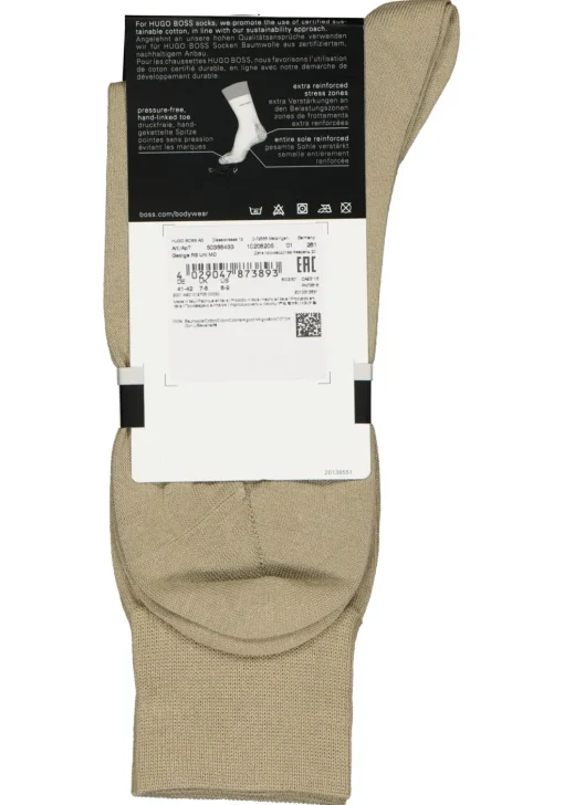 HUGO BOSS George uni (1-pack), herensokken katoen, beige
