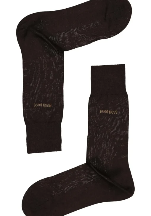 HUGO BOSS George uni (1-pack), herensokken katoen, donker bruin