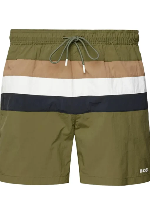 HUGO BOSS Louis swim shorts, heren zwembroek, groen gestreept