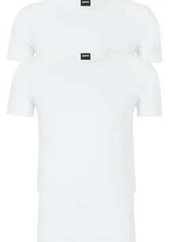 HUGO BOSS Modern stretch T-shirts slim fit (2-pack), heren T-shirts O-hals, wit