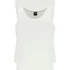 HUGO BOSS Modern stretch tanktops slim fit (2-pack), heren singlets O-hals, wit