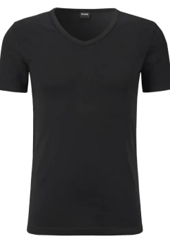 HUGO BOSS Modern stretch T-shirts slim fit (2-pack), heren T-shirts V-hals, zwart