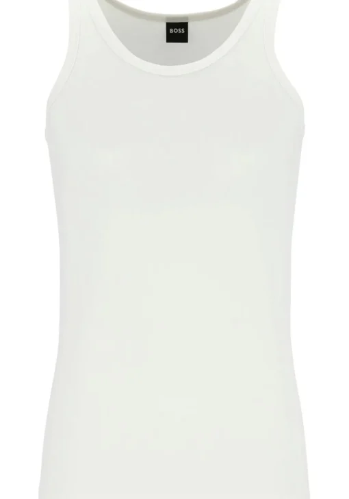 HUGO BOSS Modern stretch tanktops slim fit (2-pack), heren singlets O-hals, wit