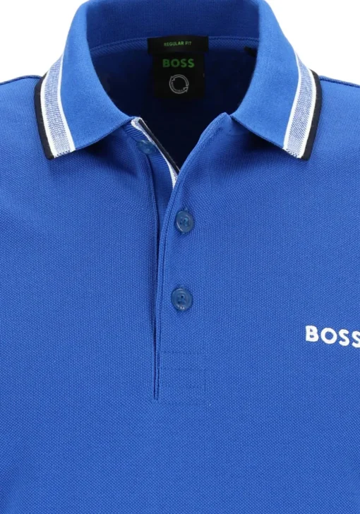 HUGO BOSS Paddy regular fit polo, heren polo korte mouw, blauw (contrast)