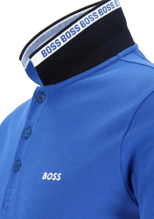 HUGO BOSS Paddy regular fit polo, heren polo korte mouw, blauw (contrast)