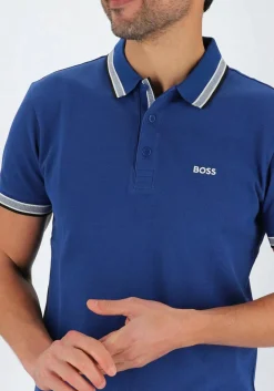 HUGO BOSS Paddy regular fit polo, heren polo korte mouw, blauw (contrast)