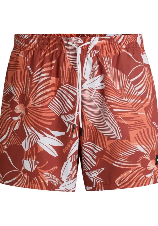 HUGO BOSS Piranha swim shorts, heren zwembroek, fel oranje dessin