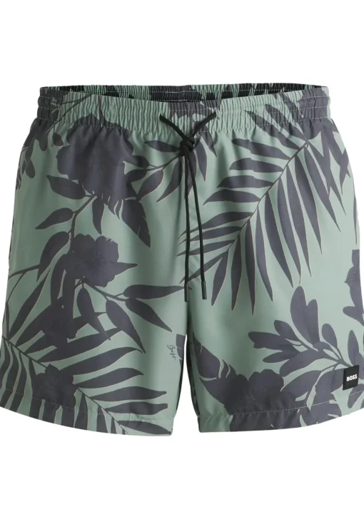 HUGO BOSS Piranha swim shorts, heren zwembroek, groen dessin