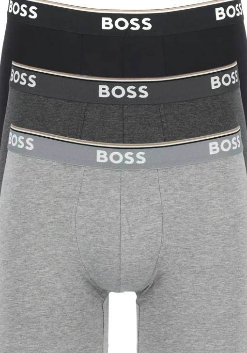 HUGO BOSS Power boxer briefs (3-pack), heren boxers normale lengte, grijs, grijs, zwart