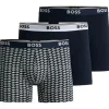 HUGO BOSS Power boxer briefs (3-pack), heren boxers normale lengte, blauw, blauw dessin