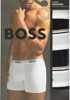 HUGO BOSS Power boxer briefs (3-pack), heren boxers normale lengte, zwart met witte band