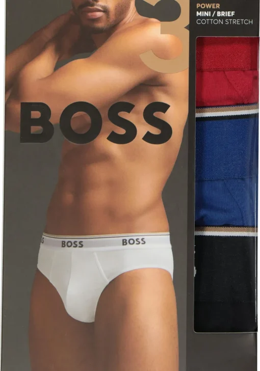 HUGO BOSS Power briefs (3-pack), heren slips, rood, blauw, zwart