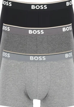 HUGO BOSS Power trunks (3-pack), heren boxers kort, grijs, grijs, zwart