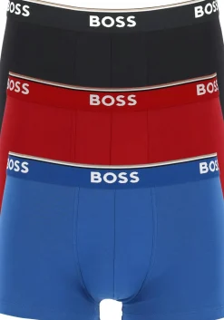 HUGO BOSS Power trunks (3-pack), heren boxers kort, rood, kobalt, zwart