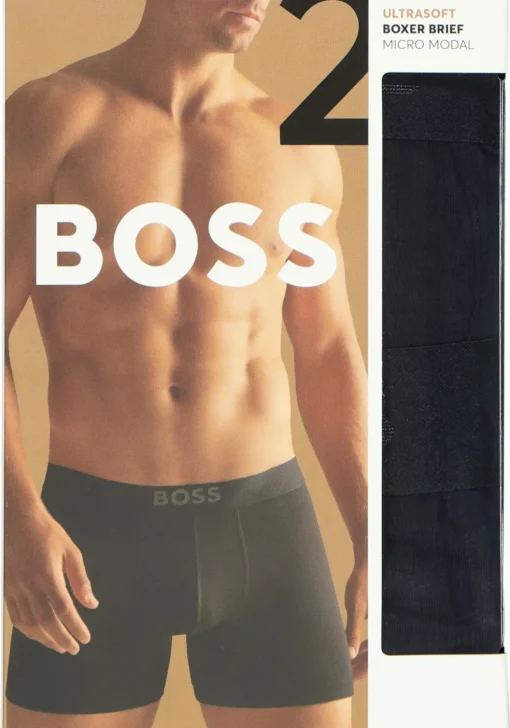 HUGO BOSS Ultrasoft boxer briefs (2-pack), heren boxers normale lengte modal, zwart