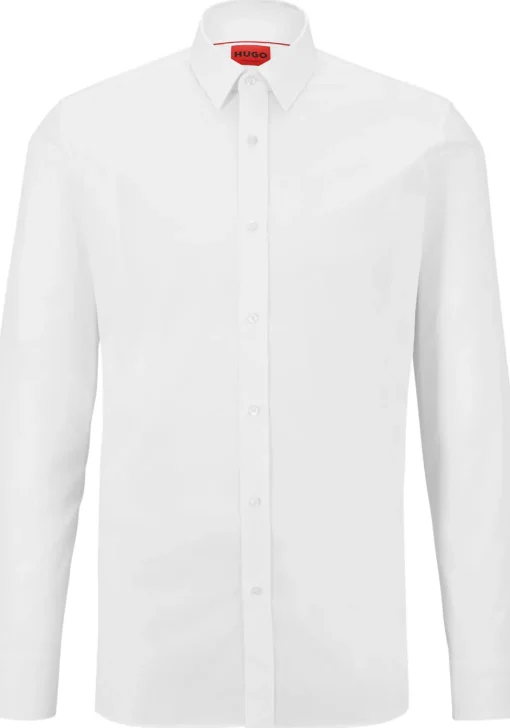 HUGO Elisha slim fit overhemd, popeline, wit