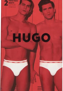 HUGO hipster briefs (2-pack), heren slips, wit