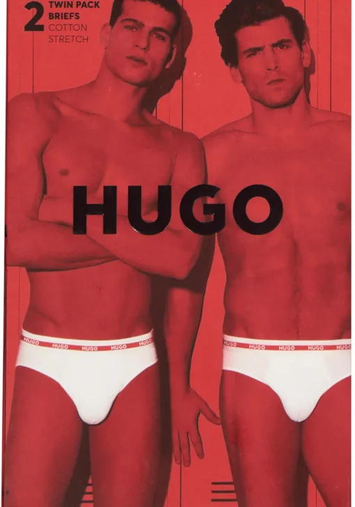 HUGO hipster briefs (2-pack), heren slips, wit
