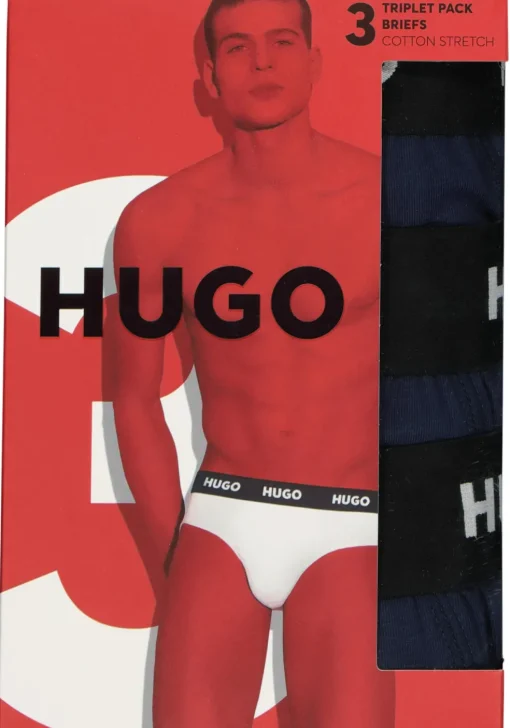 HUGO hipster briefs (3-pack), heren slips, blauw