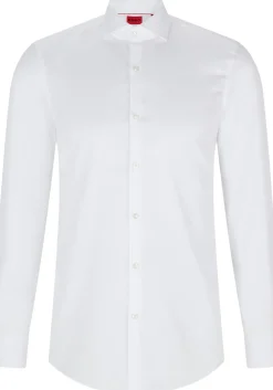 HUGO Kason slim fit overhemd, twill, wit