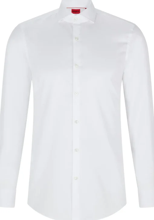 HUGO Kason slim fit overhemd, twill, wit