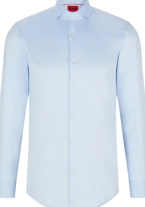 HUGO Kason slim fit overhemd, twill, blauw