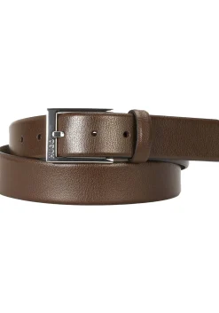 HUGO leren heren riem, donkerbruin