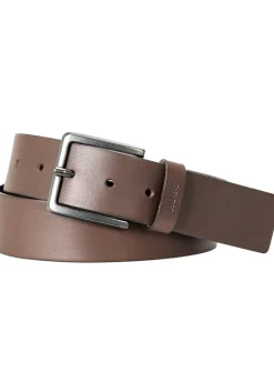 HUGO leren heren riem, donkerbruin