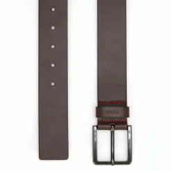 HUGO leren heren riem, donkerbruin